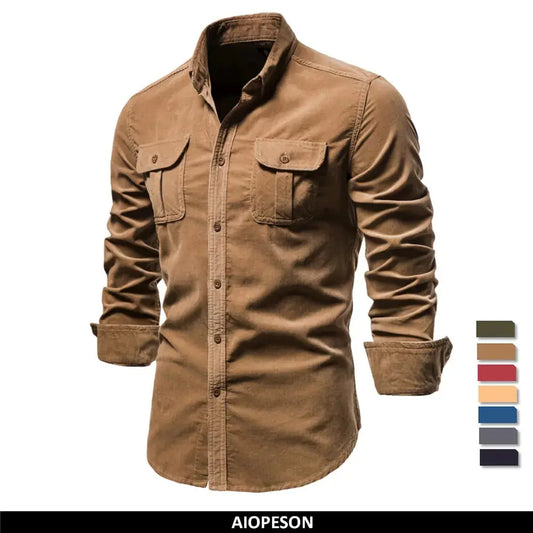 Men's Business Casual Corduroy Shirt $24.99 From Gee Kay's  | Family Fashion