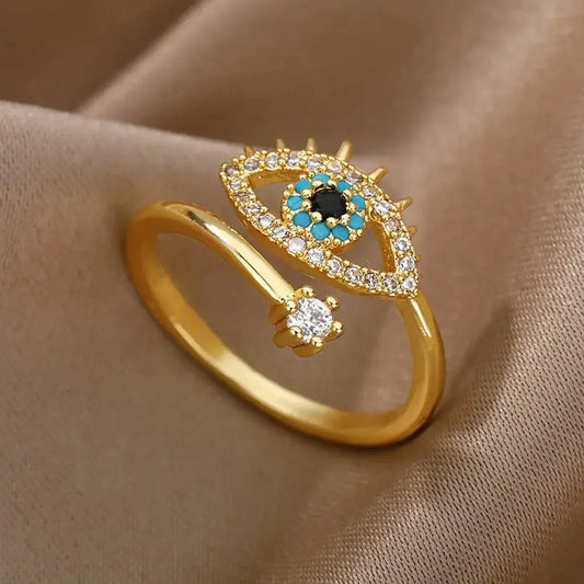 Blue Evil Eye Ring $14.36 From Gee Kay's  | Family Fashion