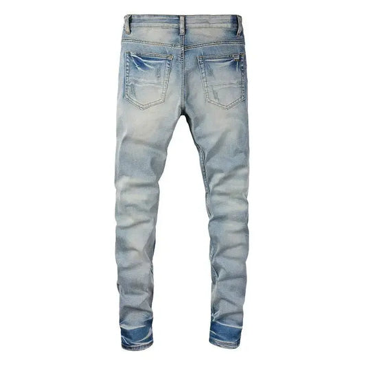 Men's Ripped Patch Jeans $48.49 From Gee Kay's  | Family Fashion