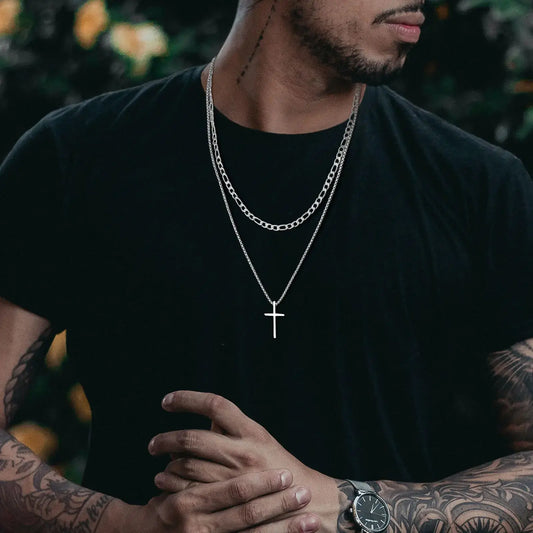 Vnox Mens Cross Necklaces $14.26 From Gee Kay's  | Family Fashion